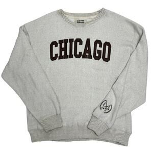 Chicago Beige Graphic Sweatshirt 🤎 Cozy Oversized Collegiate Style • Size XL